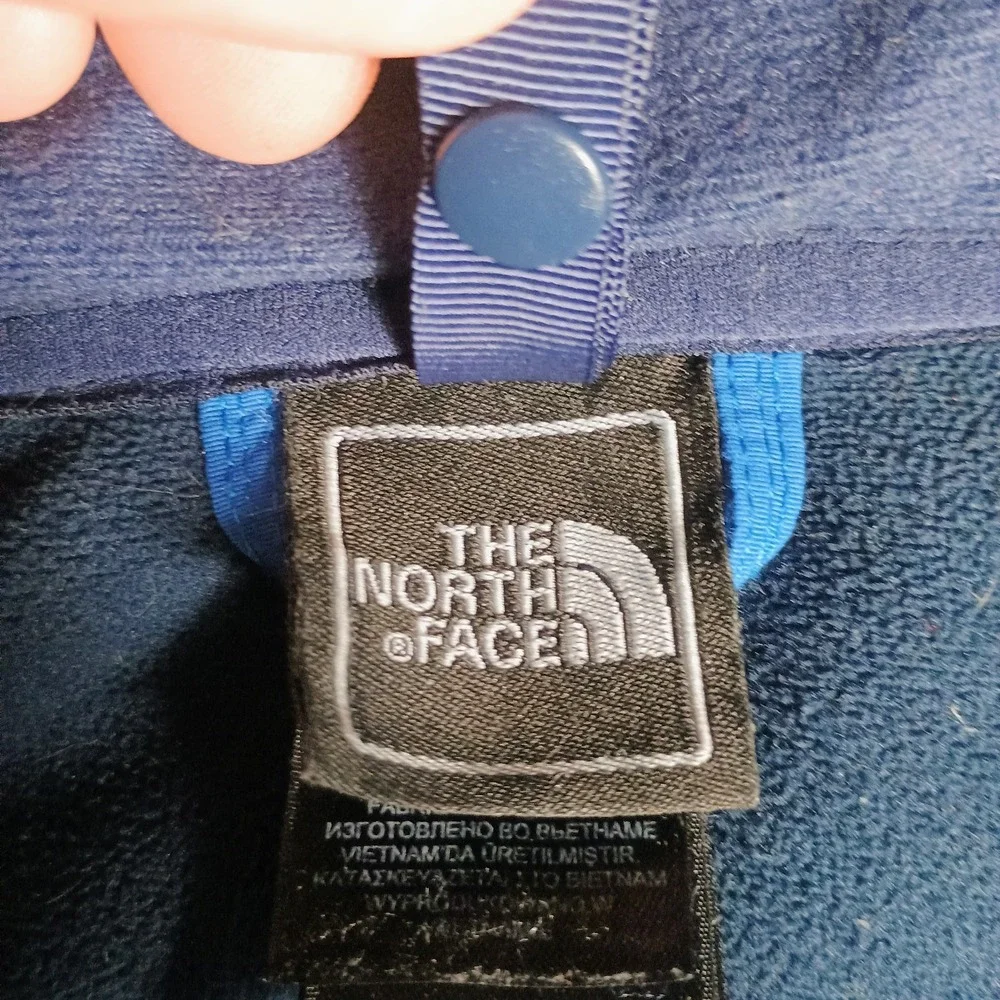 The North Face Men's Small Blue Hooded Softshell Jacket Fleece Lined...